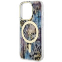 Kryt Guess Leopard MagSafe iPhone 14 Pro Max modrá