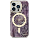 Kryt Guess Leopard MagSafe iPhone 14 Pro Max - růžová