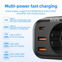 HOCO NS3 Multifunkční zásuvka Schuko 230V s 2x USB a USB-C PD, bílá