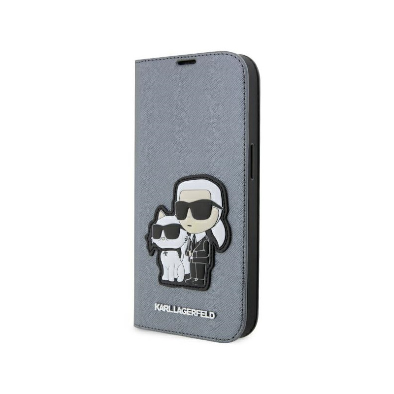 Kryt Karl Lagerfeld KLBKP14LSANKCPG pro iPhone 14 Pro - stříbrná