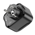 HOCO NS3 Multifunkční zásuvka Schuko 230V s 2x USB a USB-C PD, černá