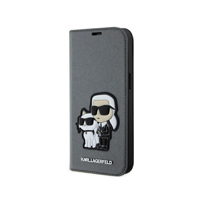Kryt Karl Lagerfeld KLBKP14SSANKCPG pro iPhone 14 - silver/silver Saffiano