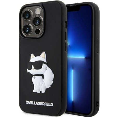 Kryt Karl Lagerfeld 3D Rubber Choupette pro iPhone 14 Pro - černá