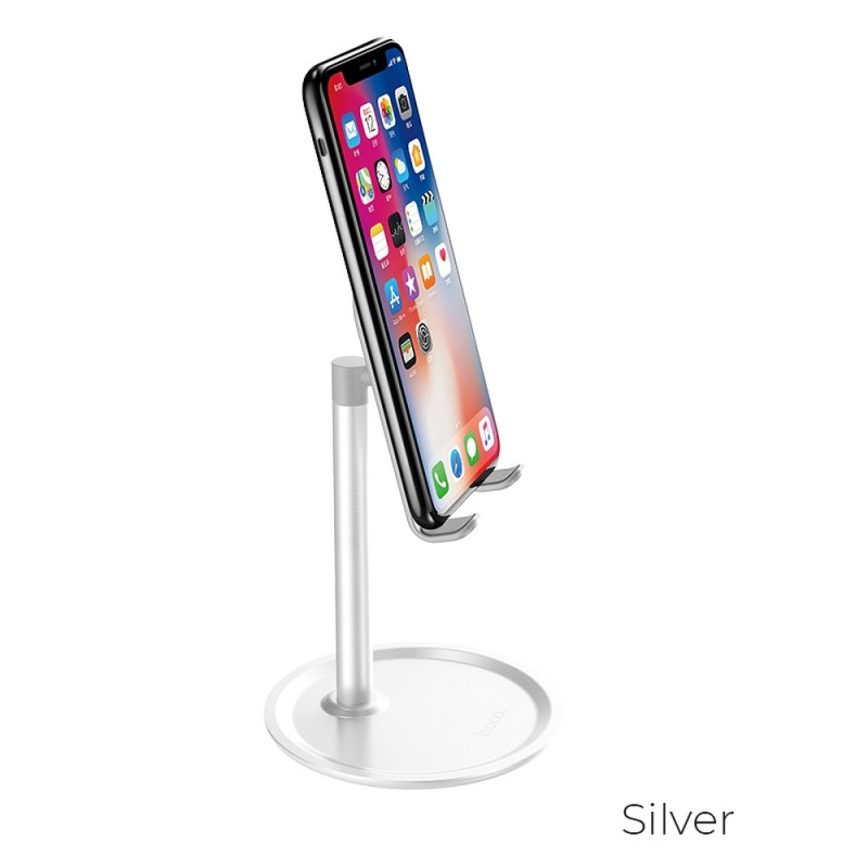 HOCO PH15 Hliníkový stojánek pro mobily a tablety (až do 10"), stříbrno-bílý