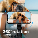 AG PREMIUM XT-09S Selfie teleskopická tyč se stativem, Bluetooth a zrcátkem, délka 24-64cm, černá