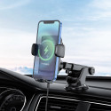 HOCO S35 Inteligentní držák do automobilu 2v1 s bezdrátovým nabíjením 15W, černý