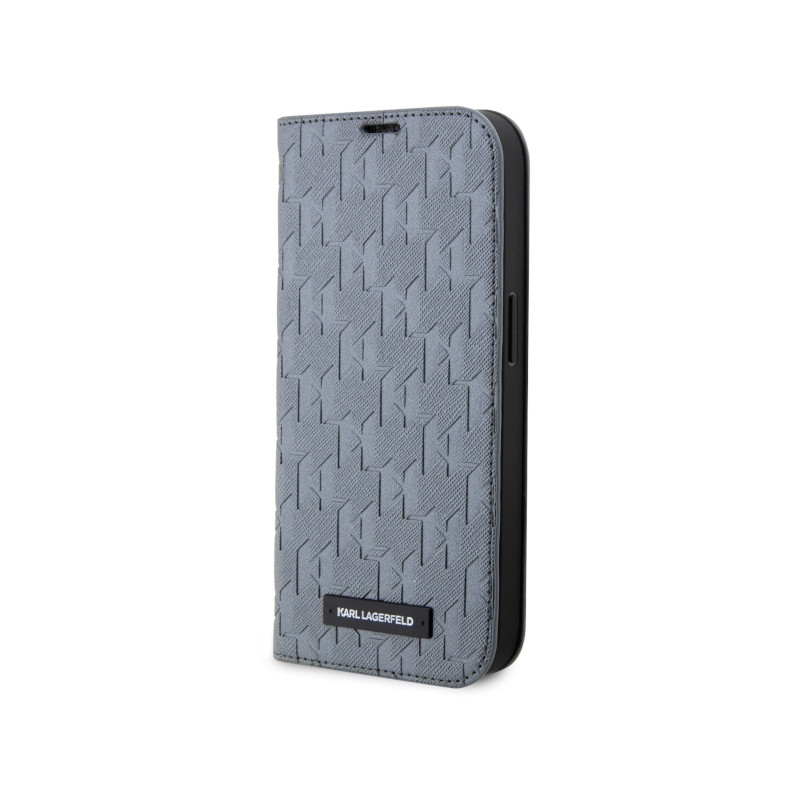 Kryt Karl Lagerfeld KLBKP14SSAKLHPG pro iPhone 14 - stříbrná/silver Saffiano Monogram
