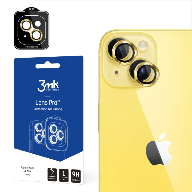 Ochranné sklo 3mk iPhone 14 Plus Lens Protection Pro - žlutá