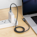 HOCO U100 Opletený datový a nabíjecí kabel USB-C/USB-C PD 100W s otočným konektorem, délka 1,5m, černý