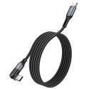 HOCO U100 Opletený datový a nabíjecí kabel USB-C/USB-C PD 100W s otočným konektorem, délka 1,5m, černý