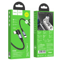 HOCO U100 Opletený datový a nabíjecí kabel USB-C/USB-C PD 100W s otočným konektorem, délka 1,5m, černý