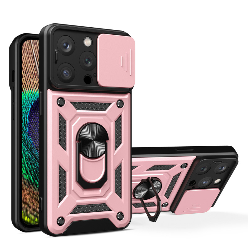 Kryt Hurtel Hybrid Armor Camshield pro iPhone 15 Pro - růžová