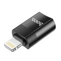 HOCO UA17 Kovová redukce z USB-C/Lightning s podporou datového přenosu, černá
