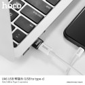 HOCO UA6 Redukce OTG USB-A na USB-C, hliníková, černá