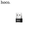 HOCO UA6 Redukce OTG USB-A na USB-C, hliníková, černá