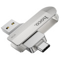 HOCO UD10 Wide flashdisk 2v1 USB + USB-C, oboustranný, kovový, 32GB
