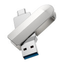 HOCO UD10 Wide flashdisk 2v1 USB + USB-C, oboustranný, kovový, 64GB
