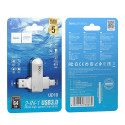 HOCO UD10 Wide flashdisk 2v1 USB + USB-C, oboustranný, kovový, 64GB