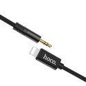 HOCO UPA13 Kabel audio Jack 3,5/Lightning s opleteným kabelem, černý