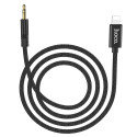 HOCO UPA13 Kabel audio Jack 3,5/Lightning s opleteným kabelem, černý