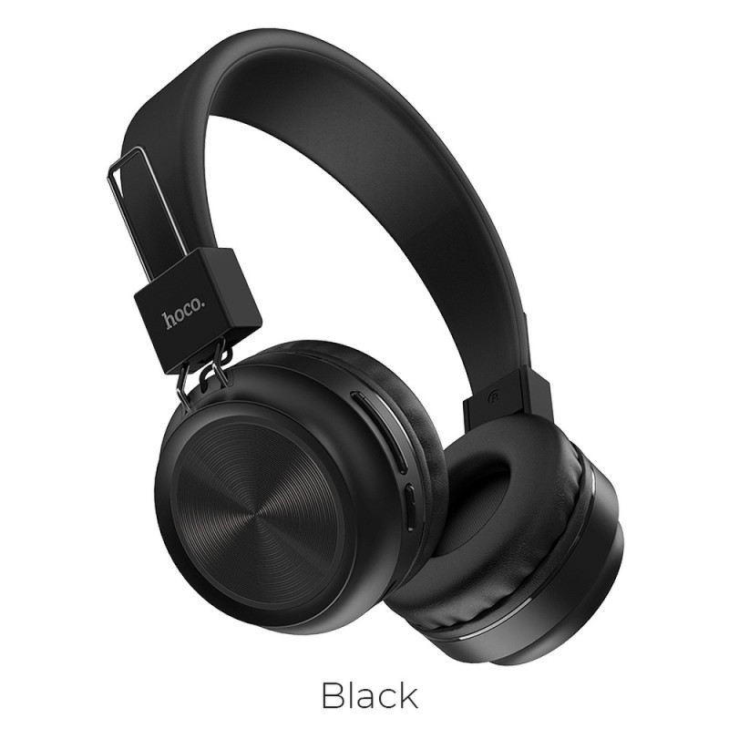 HOCO W25 Promise Bezdrátová stereo sluchátka se slotem na micro SD kartu, černá