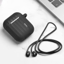 HOCO WB10 Odolný silikonový kryt s držákem sluchátek pro AirPods 1/2, černý