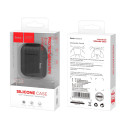 HOCO WB10 Odolný silikonový kryt s držákem sluchátek pro AirPods 1/2, černý