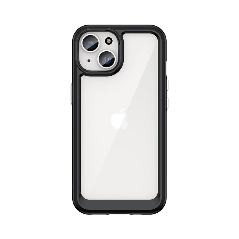 AG PREMIUM Zesílené pouzdro Outer Space s pružným rámem pro iPhone 15 - černé