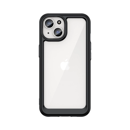 AG PREMIUM Zesílené pouzdro Outer Space s pružným rámem pro iPhone 15 - černé