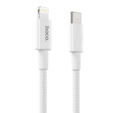 HOCO X56 Opletený datový a nabíjecí kabel USB-C/Lightning 20W, délka 1m, bílý