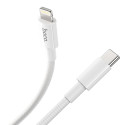 HOCO X56 Opletený datový a nabíjecí kabel USB-C/Lightning 20W, délka 1m, bílý