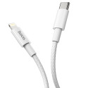 HOCO X56 Opletený datový a nabíjecí kabel USB-C/Lightning 20W, délka 1m, bílý