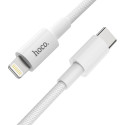 HOCO X56 Opletený datový a nabíjecí kabel USB-C/Lightning 20W, délka 1m, bílý