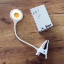 Wireless LED reading lamp with clip + black micro USB cable