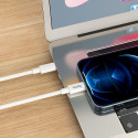 HOCO X56 Opletený datový a nabíjecí kabel USB-C/Lightning 20W, délka 1m, bílý