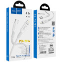 HOCO X56 Opletený datový a nabíjecí kabel USB-C/Lightning 20W, délka 1m, bílý