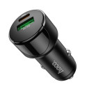 HOCO Z42 Duální autonabíječka USB+USB-C PD a LCD displejem s výkonem 20W, černá