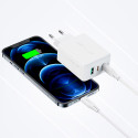 Acefast 2in1 wall charger 2x USB-C / USB-A 65W, PD, QC 3.0, AFC, FCP (set with USB-C 1.2m cable) white (A13 white)