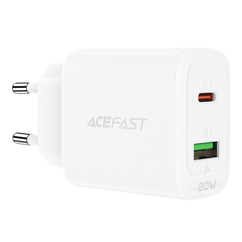 Nabíječka do sítě Acefast USB Type C / USB 20W, PPS, PD, QC 3.0, AFC, FCP (A25) - bílá