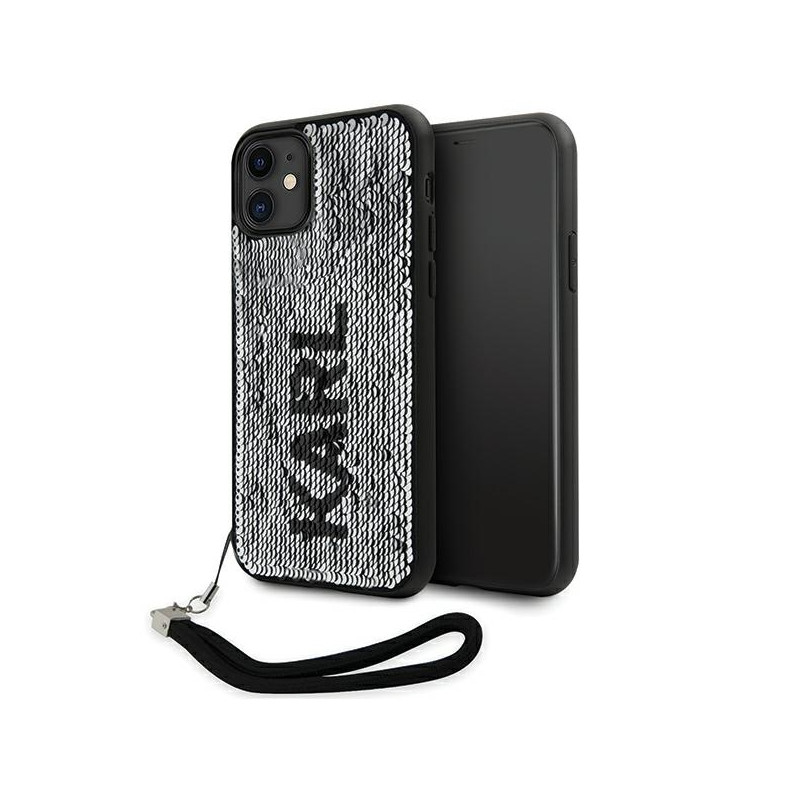 Kryt Karl Lagerfeld KLHCN61PSQRKS pro iPhone 11 / XR - stříbrná/stříbrný