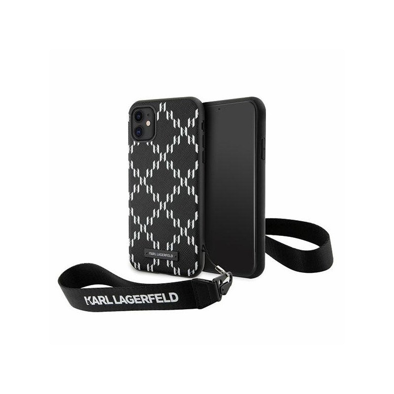 Kryt Karl Lagerfeld KLHCN61SAKLMBSK pro iPhone 11 / iPhone XR - black/black