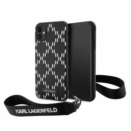 Kryt Karl Lagerfeld KLHCN61SAKLMBSK pro iPhone 11/XR - black