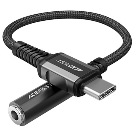 Audio kabel Acefast USB Type C - 3,5mm mini jack (F) 18 cm, DAC, AUX (C1-07) - černý