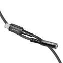 Audio kabel Acefast USB Type C - 3,5mm mini jack (F) 18 cm, DAC, AUX (C1-07) - černý