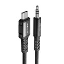 Audio kabel Acefast USB Type C - 3,5mm mini jack (M) 1,2 m, AUX (C1-08) - černý