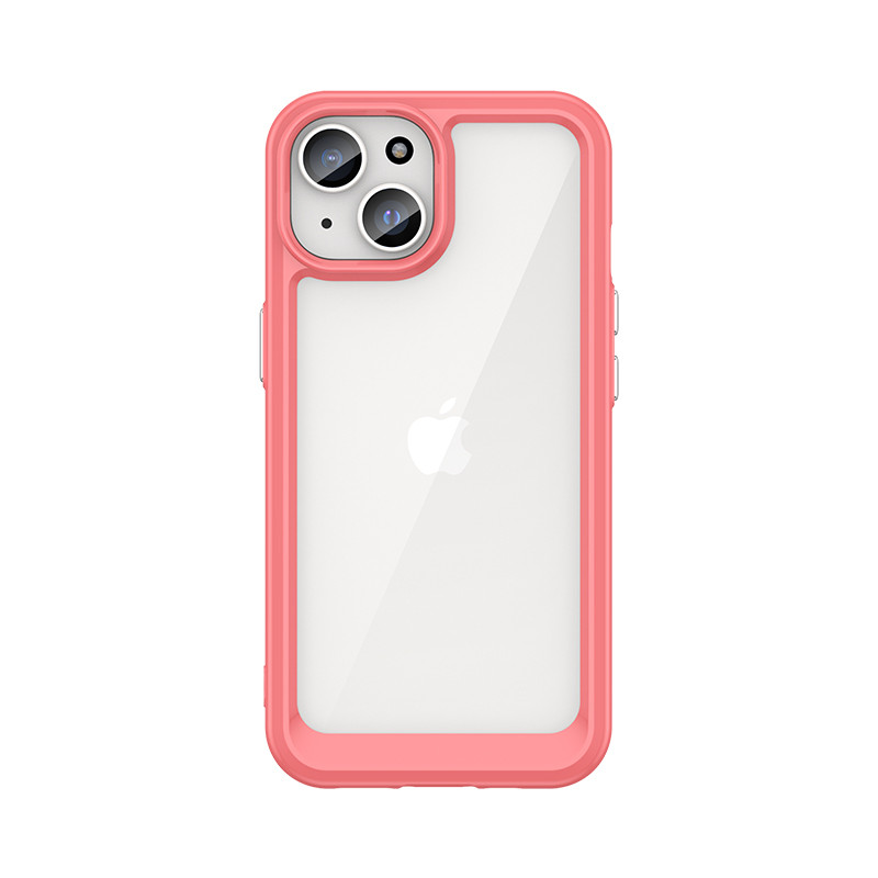 AG PREMIUM Zesílené pouzdro Outer Space s pružným rámem pro iPhone 15 - červené