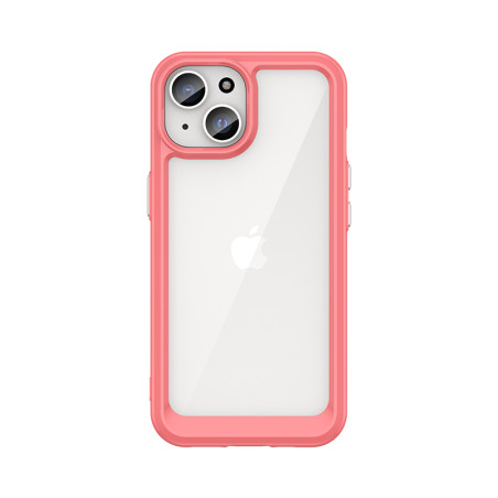 AG PREMIUM Zesílené pouzdro Outer Space s pružným rámem pro iPhone 15 - červené