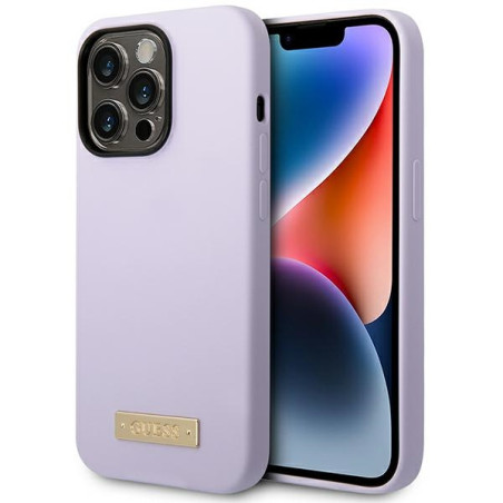 Kryt Guess GUHMP14LSBPLU pro iPhone 14 Pro fialová