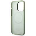 Kryt Guess SILICONE LOGO PLATE MagSafe pro iPhone 14 Pro Max - zelený