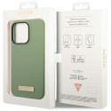 Kryt Guess SILICONE LOGO PLATE MagSafe pro iPhone 14 Pro Max - zelený